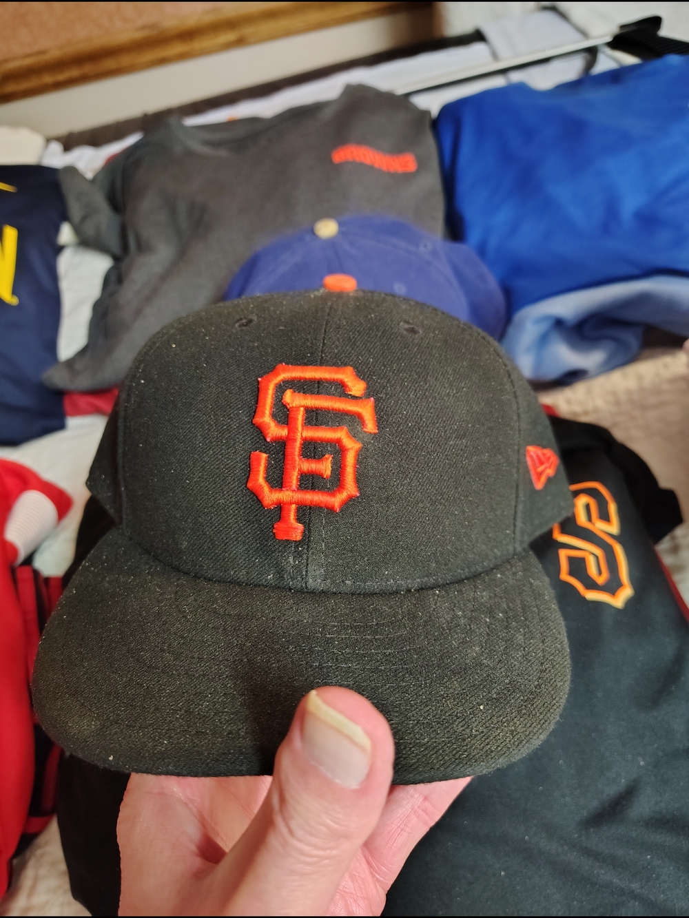 San Francisco Giants Mens New Ear Black & Orange Baseball Cap Size 8